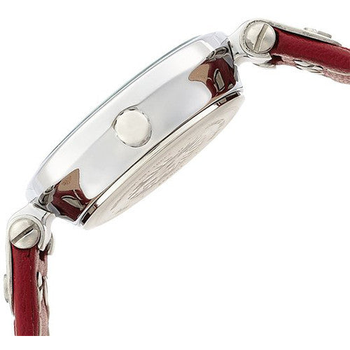 Anne Klein Women's 109443WTRD Silver-Tone White Dial and Red Leather Strap Watch -  - 3