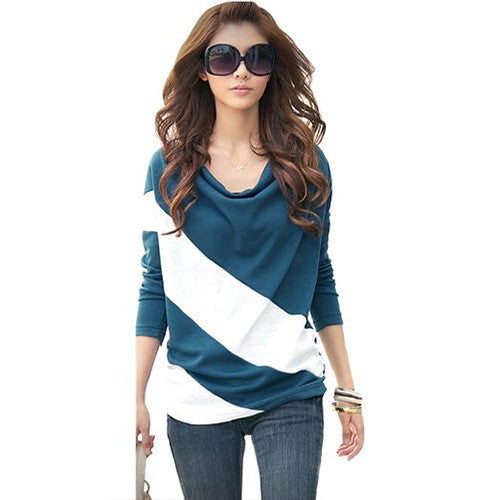 Hee Grand Women Color-Contrasted Loose T-Shirt -  - 3