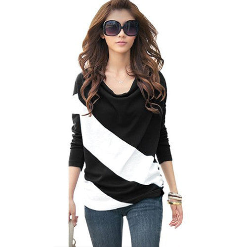 Hee Grand Women Color-Contrasted Loose T-Shirt -  - 2